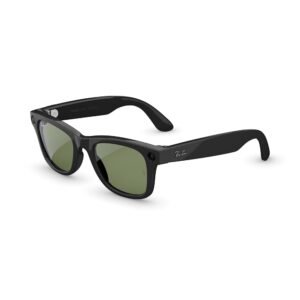 Meta Ray-Ban (Gen 2), Wayfarer Large, Shiny Black | Smart AI Glasses for Men, Women — 2X Battery Life — 3K HD Resolution — 12 MP Ultra-Wide Camera, Audio, Video — Green Lenses —...