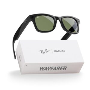 Ray-Ban Meta (Gen 1), Wayfarer, Shiny Black | Smart AI Glasses for Men, Women — 12 MP Ultra-Wide Camera, Open-Ear Speakers for Audio, Video Recording and Bluetooth — Green...